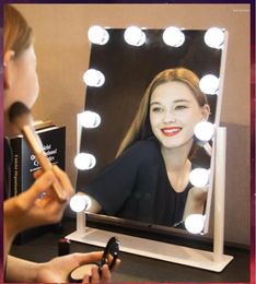 Miroir de maquillage à LED de rangement de cuisine avec ampoule fille dortoir de bureau grand remplissage intelligent