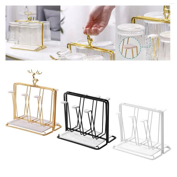 Rangement de cuisine Masse de luxe Détro-repasseur support de support en métal pour le support pour tasse en verre