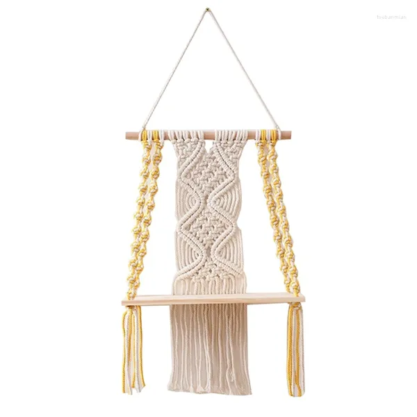 Étagère murale suspendue en macramé, rangement de cuisine, style Boho, pour chambre à coucher, décor de salle de bains, corde tissée, Art As