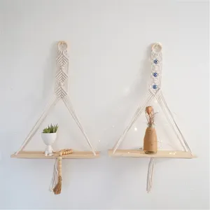 Support de rangement pour macramé de cuisine, tapisserie murale suspendue pour pots de fleurs et plantes