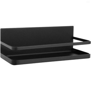 Estante magnético para especias de almacenamiento de cocina para refrigerador, fácil de usar, negro