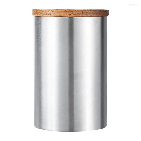 Contenedor de Metal para almacenamiento de cocina con tapa, cajas de té y café, bote, recipientes de escritorio reutilizables para bolsas y granos