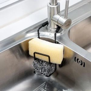 Rejilla para escurrir para fregadero de Metal para almacenamiento de cocina, soporte de secado de esponja con ventosa para pared, soporte para jabón, estante para paños y platos, productos organizadores