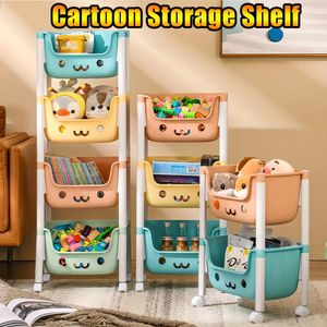 Cuisine Storage Mobile Bidanges pour enfants avec bacs de dessins animés Multiples couches de spatio
