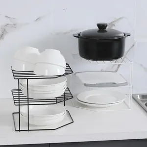 Étagère d'angle moderne pour casseroles, rangement de cuisine, supports de Table sans poinçonnage sous l'évier, support à 3 niveaux en acier au carbone pour assaisonnement