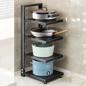 Stockage de cuisine multi-fonctionnel casseroles et poêles étagères ménage multicouche sous armoire évier cuisinière supports à plusieurs niveaux