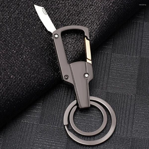 Almacenamiento de la cocina Multifuncional Anti-P-Pelost Metal Creative Car Cadena Caqueta de llave Ring cintura Demolición Express Knife Men's Keychain