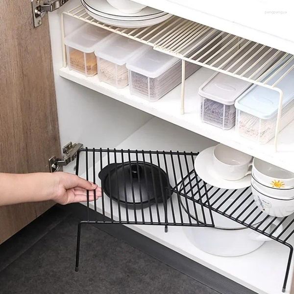 Rangement de cuisine Storage multifonctionnel Rack d'assaisonnement rétractable Cabinet d'art en fer Bol et baguettes en pot et baguettes