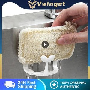 Rangement de cuisine Ventouse en plastique non toxique Tampon de nettoyage Pratique Égouttoir Égouttoir Simple Délicat Porte-éponge Durable Sans goût