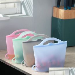 Organisation de stockage de cuisine 1000 ml Sile Sacs alimentaires Sac de fraîcheur réutilisable pour la vente en gros LX2890 Drop Livraison Home Garden H Dhchb