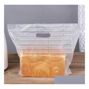 Organisation de stockage de cuisine Commandes 1000pcs Sac de dessert de haute qualité Gâteau Toast Pain Pochettes à emporter Pochette d'emballage Boulangerie Shop Dhmer