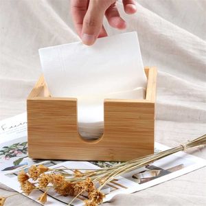 Organisation de stockage de cuisine Restaurant Bamboo Square Type de siège Feuille de papier Serviettes Boîtes de mouchoirs 211110