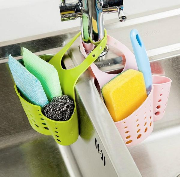Organisation de rangement de cuisine évier étagère sac torchons vaisselle éponge d'aspiration suspendu porte-vidange robinet polyvalent