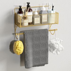 Keukenopslag organisatie stijl gratis punch handdoek rek toilet muur hangende badkamer ijdelheid tafel cosmetisch