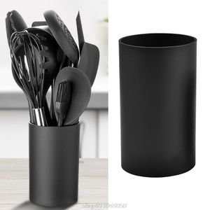 Organisation de stockage de cuisine Porte-ustensiles Cylindre en plastique noir Vaisselle Boîte de séchage Couverts Organisateur Outils JE21 21 Drop