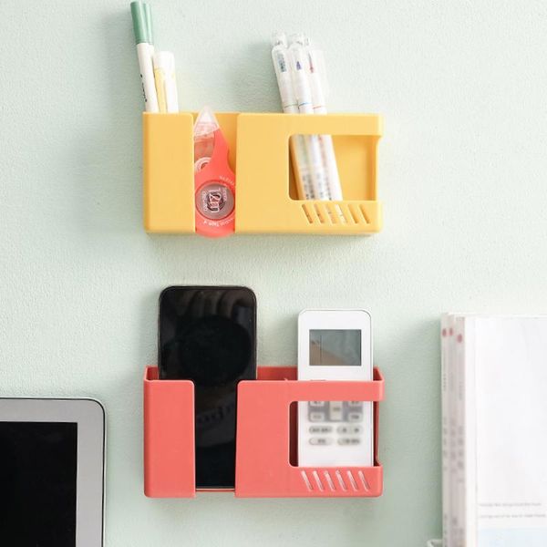 Organisateur de rangement de cuisine, boîte de rangement murale, télécommande, support de prise de téléphone portable, support de chargement multifonction