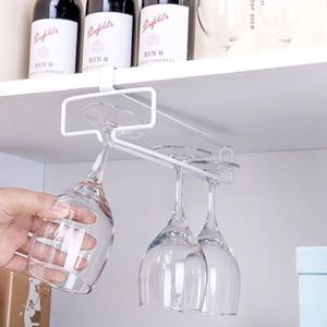 Organisation de stockage de cuisine support de verre à vin support de verre suspendu barre gobelet supports de verres à pied étagère cintre fer organisateur outil
