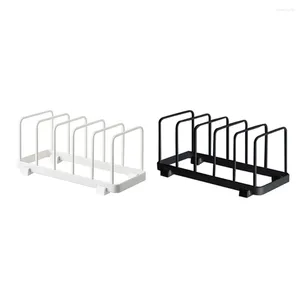 Organisateur de rangement de cuisine, support de casseroles et de poêles, couvercles de planche à découper, support de support en acier inoxydable pour accessoires