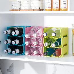 Organizador de almacenamiento de cocina, estante para refrigerador, soporte para botella de vino y cerveza, estantes para nevera