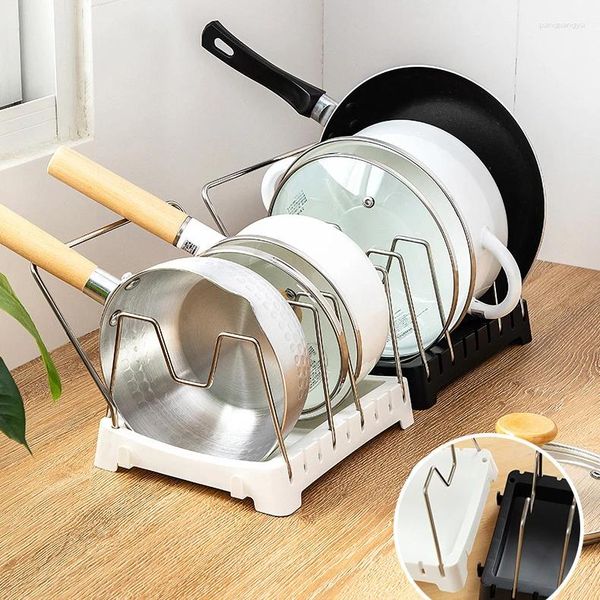 Organisateur de rangement de cuisine, porte-cuillère en acier inoxydable, étagère de plat de cuisson, support de couvercle de casserole, accessoires de couvercle de casserole, armoire