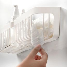 Organisateur de rangement de cuisine Blanc Rack creux pour articles de toilette Pas de punch Organisation des accessoires de boîte