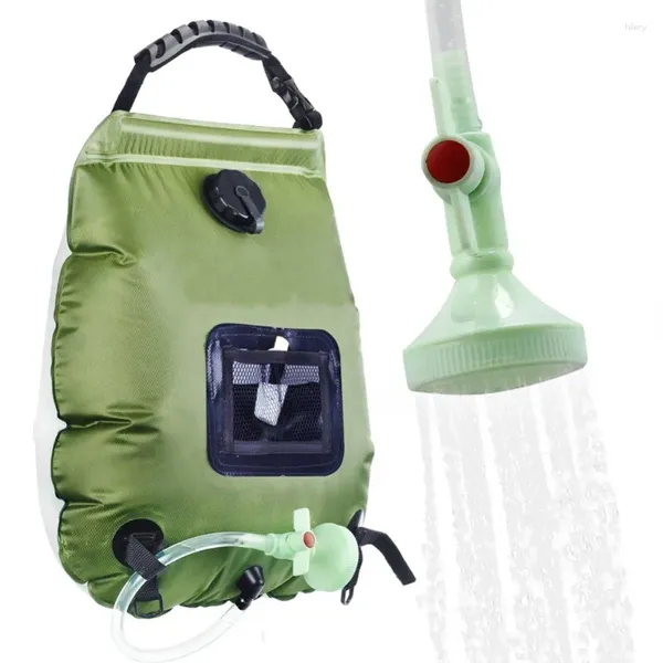 Sac de douche de camping extérieur de rangement de cuisine avec température de bain d'eau solaire pratiques pliables 20L