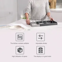 Estante de despensa para almacenamiento de cocina, soporte de cubierta de sartén de acero inoxidable, soporte organizador