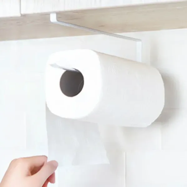 Soporte de papel para almacenamiento de cocina, estantes colgantes de papel higiénico para baño, organizadores de rollos, soporte para toallas, accesorios para colgar armarios