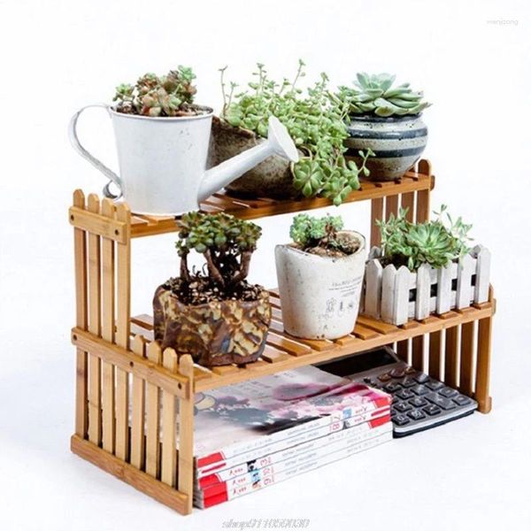 Étagère de rangement pour plantes de cuisine, présentoir à fleurs, support en bois de bambou, organisateur de jardin, livraison directe Jy6 21