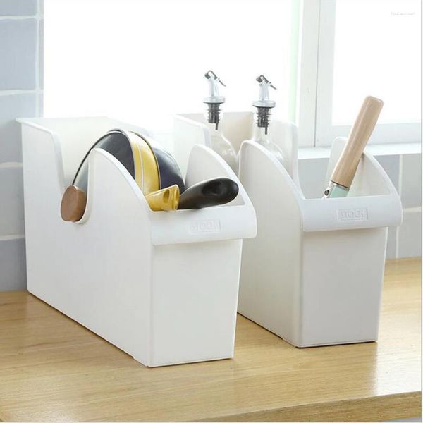 Organizador de cesta de gabinete de plástico para almacenamiento de cocina, para baño, dormitorio, oficina, 45,7 cm x 14,5 cm, 24,2 cm