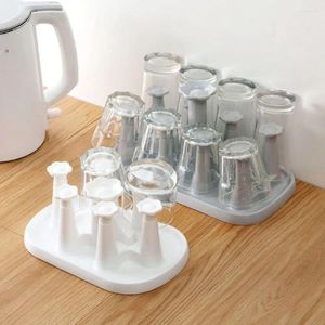 Keuken opslag plastic bekers droogrek duurzaam ondersteboven afneembare water beker houder stofveilig afvoert bureaublad