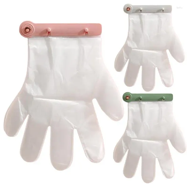 Porte-gants jetables en plastique, rangement de cuisine, montage mural avec 100 pièces, organisateur de Fixation Stable, Clip de gants