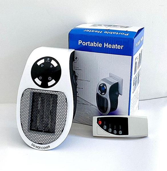 Chauffage électrique portatif de stockage de cuisine branchez le poêle de chauffage de pièce de mur Mini radiateur domestique Machine de réchauffeur à distance pour l'hiver 500W