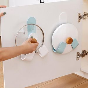 Keuken opslag pot deksel houder houder muur gemonteerd hangend voor pan cover rack organizer plastic plastic