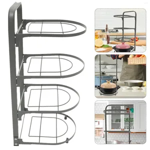 Cuisine de rangement de rangement Rack Rack Alimentation Perfboard Pan Organisateur Vidain Daining Carbon Steel