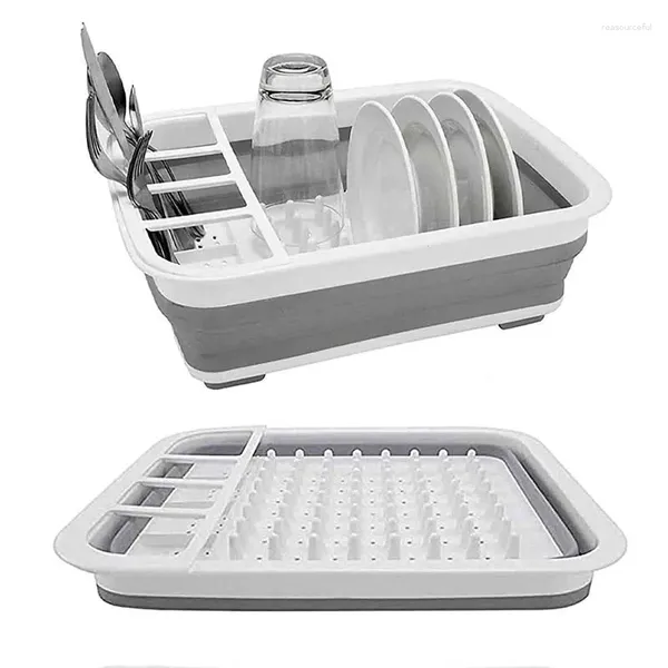 Almacenamiento de cocina práctica fregadero de fregadero soportes de estanterías de plástico multifuncionales Accesorios de organizador para platos tazón de cuchara