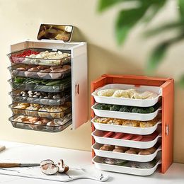 Organisateur de plaques de préparation de rangement de cuisine, plateau de plats de cuisson à 6 couches, supports muraux multifonctionnels et