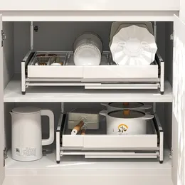 Armoire de rangement de cuisine extensible (13 "-22.8"), tiroirs coulissants robustes sous l'évier pour casseroles et poêles