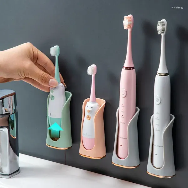 Rangement de cuisine porte-brosse à dents électrique sans poinçon accessoires de salle de bain de toilette mural en Silicone