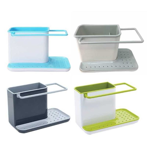 Estantes de almacenamiento de cocina Escurridor de utensilios de cocina Recipiente de plástico impermeable Organización de baño Accesorio para el hogar 210705