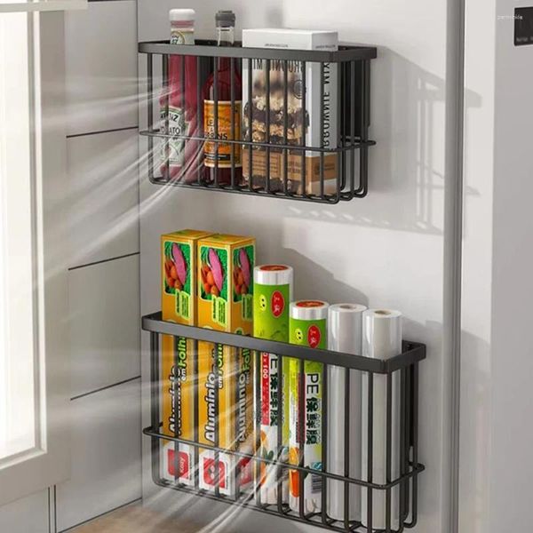 Rangement de cuisine Réfrigérateur étagère magnétique Porte anti-vol From Sac Fresh Papin serviette de serviette de trou d'assaisonnement sans trous