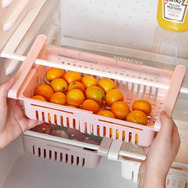 Organizador para refrigerador de almacenamiento de cocina, cajón extraíble, estantes ahorradores de espacio para el hogar, estante para frigorífico y congelador, suministros de soporte