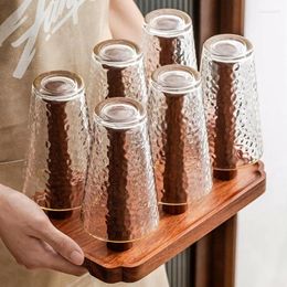 Rackage de tasse en palissandre de rangement de cuisine: Tasse à café à l'envers de la top à poussière Élégante et durable accessoire "