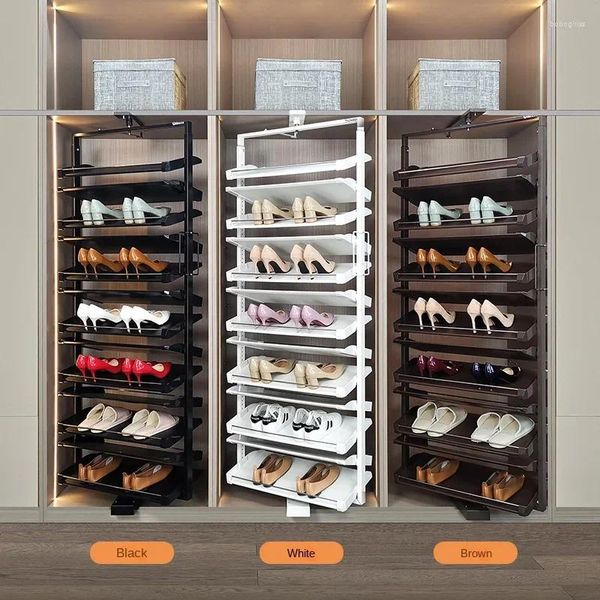 Rackage de chaussures rotatifs de cuisine Casque à 360 degrés Multi-couches Armoire réglable à hauteur personnalisée