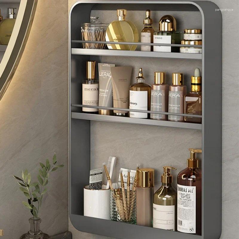 Kitchen Storage Seasoning Shelf Wall Mounted Multi-layer Perforated Gray Tank Soy Sauce Vinegar Bottle Supplies