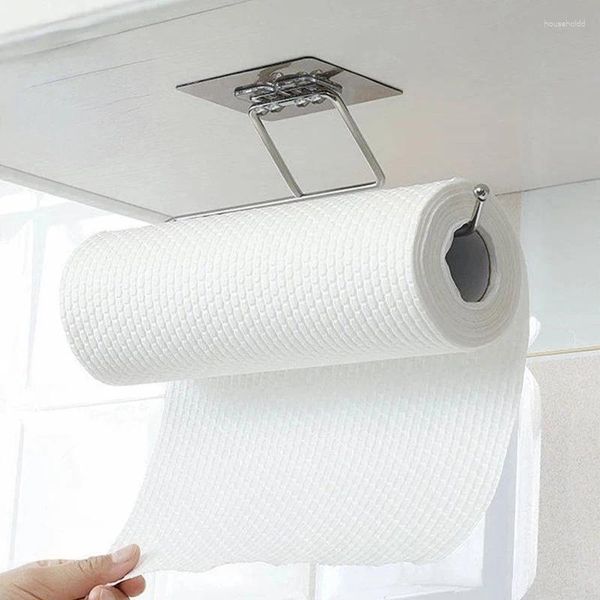Almacenamiento de cocina autoadhesivo Portarrollos de papel de baño organizador toallero colgante soporte para inodoro Gadget de suspensión