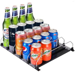 Organisateur de boisson auto-poussée de la cuisine pour le réfrigérateur Soda peut le réfrigérateur Largeur ajusté Dispensateur de boissons bière