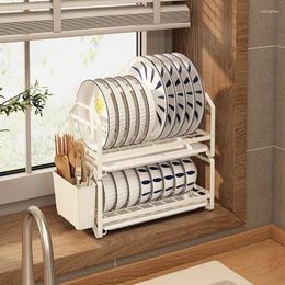 Cuisine Storage Sh 2024 Année Aoliviya Dish Rack Small Copsticks Couvrerie Plaque de drainage Couteau et Organisateur de fourche