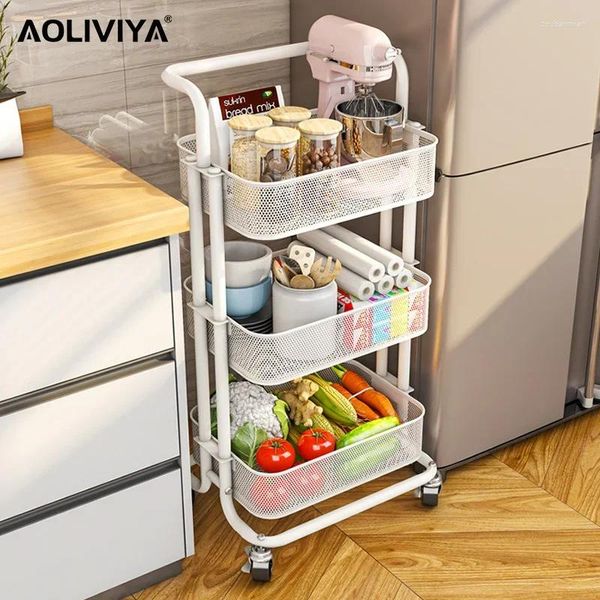 Cuisine Storage SH 2024 Année Aoliviya Planchers 3 étages Rack de chariot amovible Baby Baby Products Vege