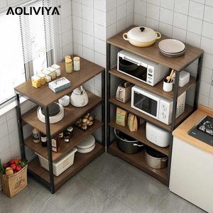 Cuisine Storage Sh Aoliviya Rack Household Large Microwave Four Multi-couche Floor-to-Ceiling Pot Bowl Organisateur